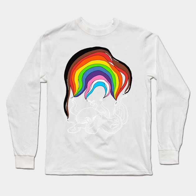 Octopus with Rainbow Long Sleeve T-Shirt by mernstw